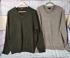 2 Dockers XXL Mens Knit Sweater Gray Green Long Sleeve Sweaters 2XL