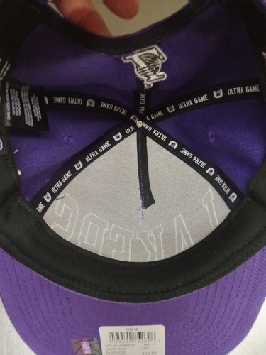 Los Angeles LA 🧢 Lakers Ultra Game Adjustable Snapback Hat Cap NBA Purple White - Picture 4 of 5