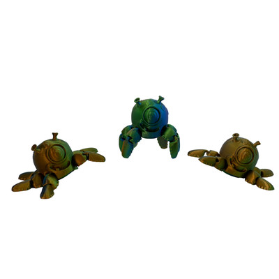 3D Printed Robo-Crab Miniatures   Set of 3   Random Colors