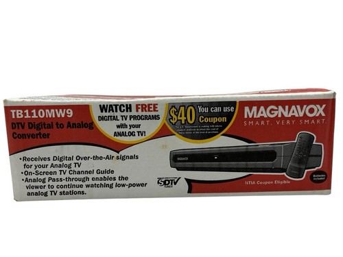 Magnavox DTV Digital To Analog TV Converter TB110MW9 Brand New In Box W/ Remote