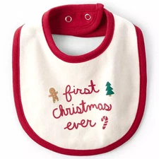 Baby's First Christmas Ever Bib NWT - Infant Baby Teething Holiday Santa Photo🎄