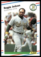Reggie Jackson 1988 Fleer #283 Oakland Athletics FREE SHIPPING AutographDen