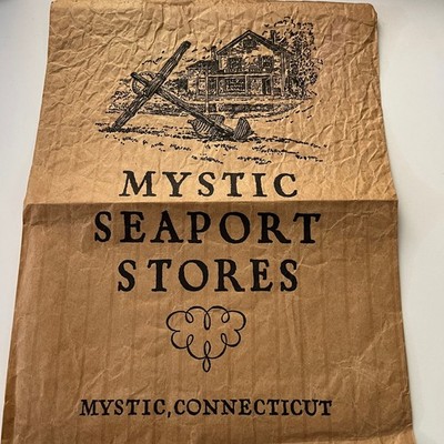 1960s Mystic Seaport Stores Shopping Bag Mystic Connecticut 10x13'' SAI1-2