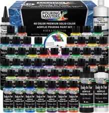 Pouring Masters 48-Color Ready-To-Pour Acrylic Pouring Paint Set: Premium Pre-Mi