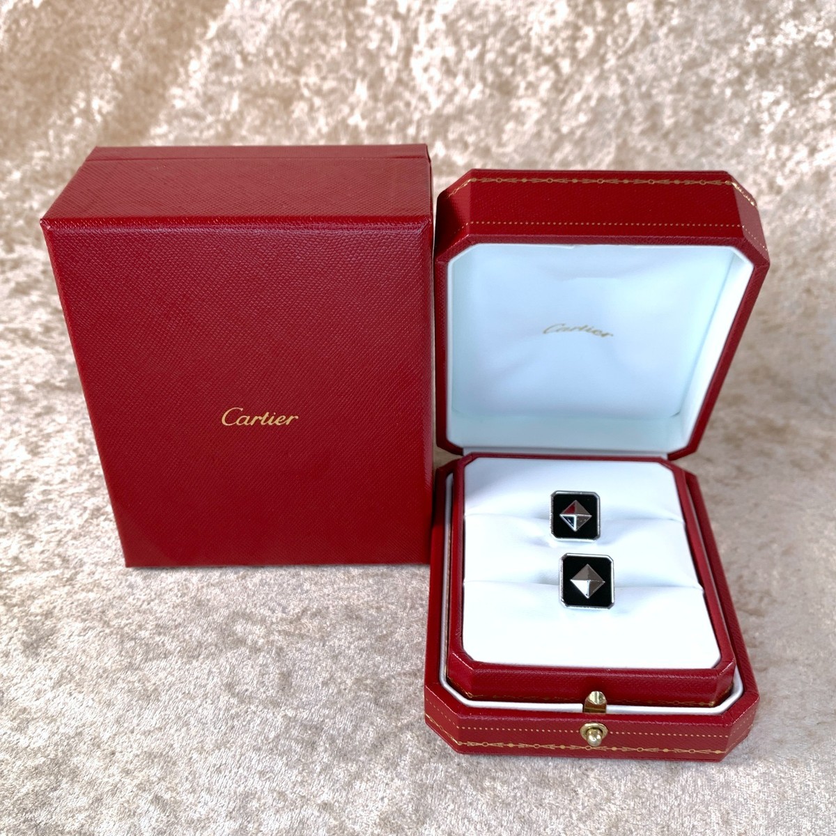 Catier SV925 カフリンクス Cartier Santos SV925 Silver Cufflinks 22.0X12.3mm Men's