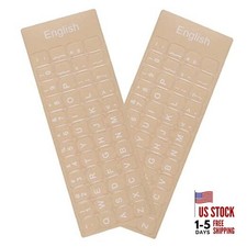 2 Pack Universal English Keyboard Stickers English-transparent/White Letters