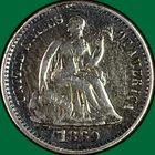 1869 Seated Liberty Half Dime Very Fine VF Coin, Cleaning #33901
