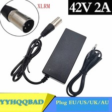 36V Battery Charger for 42V 2A Output   60W, 100-240V, Interchangeable Plug