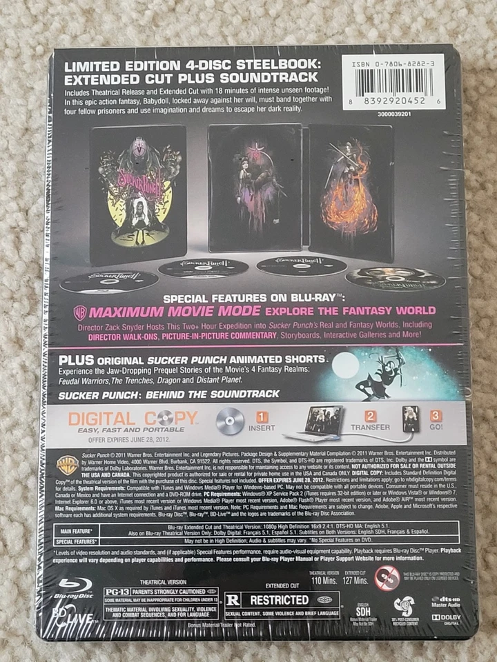 Sucker Punch Comic Con Steelbook (Blu-ray + DVD)  New & Sealed Foto 2 de 3
