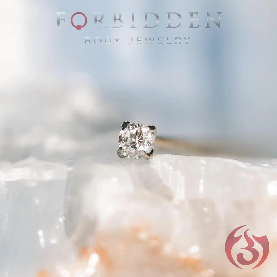 18G/20G Grade 23 Titanium 2Mm Press Fit CZ Fishtail Custom Bend Nose Stud - Image 4 of 4