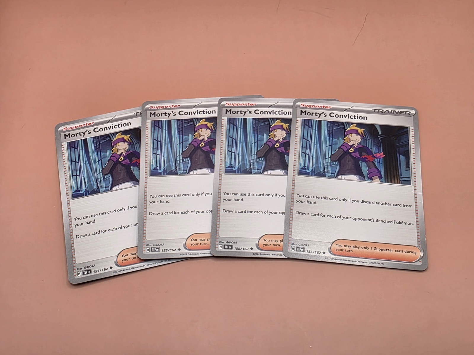 4x Morty's Conviction 155/162 x4- Temporal Forces - Pokemon TCG - Playset