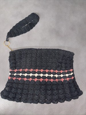 Vintage Crochet Bobble Stitch Purse with Handle c1940