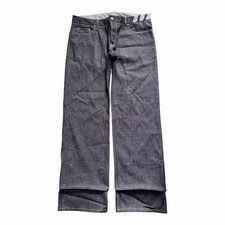 Raro jeans Y-3 Yohji Yamamoto Adidas uomo indaco gamba dritta larga W40 pieghevole