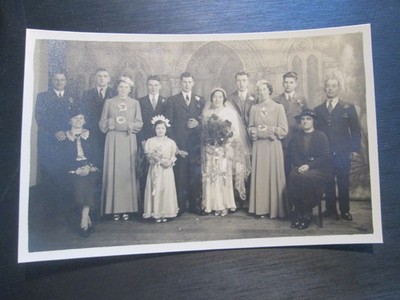 Hochzeitsgruppe Postkarte (Vintage) Francis Hill Fotograf Scunthorpe, unbesendet