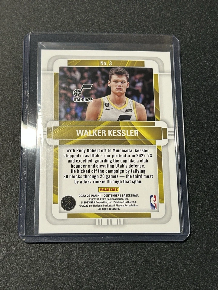 Walker kessler, RC, 2022-23 Contenders, Rookie Of The Year, Sparkle Variation D2 - Image 2 of 2