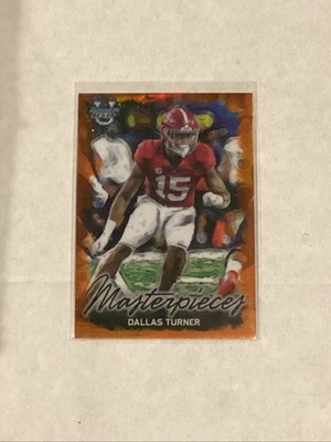 2023 Bowman Best U Dallas Turner Masterpieces Orange #d 15/25 Jersey Number Bama