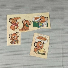 HTF Vintage Scratch Sniff Stickers Gibson Pizza Koala Strong Scent!