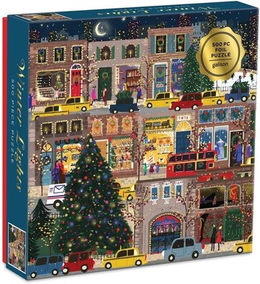 Galison Winter Lights Foil Puzzle, 500 Pieces, 20  x 20    Holiday Jigsaw Puzzle