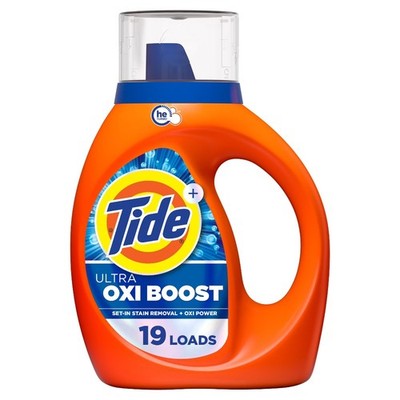 Laundry Detergent Liquid with Ultra Oxi Boost,Stain Remover, 27 fl oz, 19 Loads