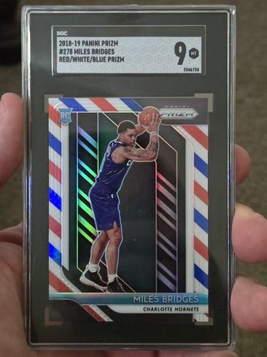 2018-19 Panini Prizm Miles Bridges #278 (RC) Red White Blue Prizm SGC 9