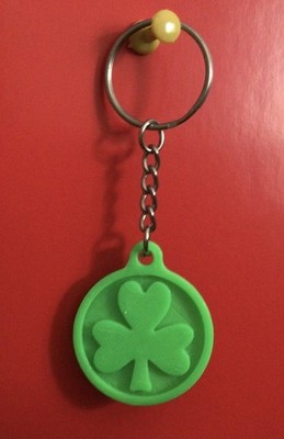 AOYOU3D-Irish Shamrock-St. Patrick's Day, 3D printed Keychain, Made in USA