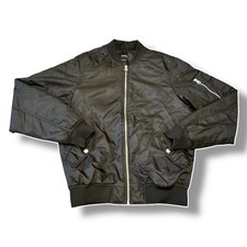 Giacca Bomber Biker Pull & Bear Uomo Medium Nero Full Zip