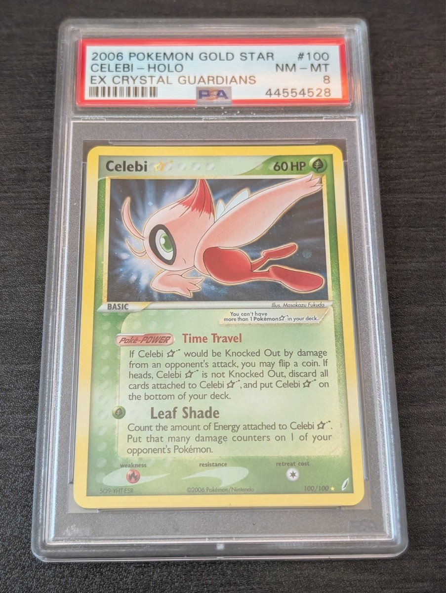 Pokemon 2006 Celebi Gold Star 100/100 EX Crystal Guardians PSA 8