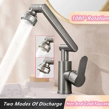 360 Rotating Bathroom Sink Faucet with 2 Water Modes - Easy Installation