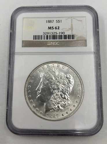 1887 - United States Silver Morgan $1 - NGC Graded MS 62 🇺🇸