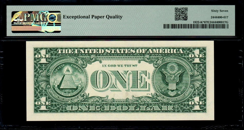 1995 $1 DALLAS STAR NOTE PMG 67 EPQ Fr 1922-K* Superb Gem Uncirculated K/* - Image 2 of 2