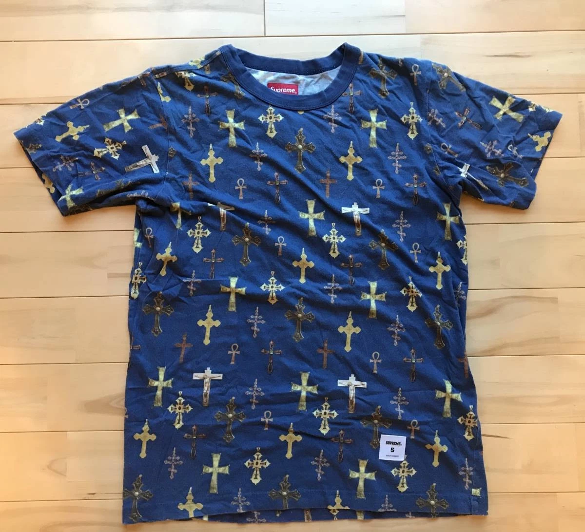 t shirt croix suprême S bleu