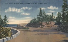 View on Ocean Drive,Acadia National Park,Bar Harbor,ME Tichnor 1941 Maine