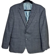 Men's Calvin Klein Gray Plaid Wool Extreme Slim Fit Sport Suit Coat Blazer 46S