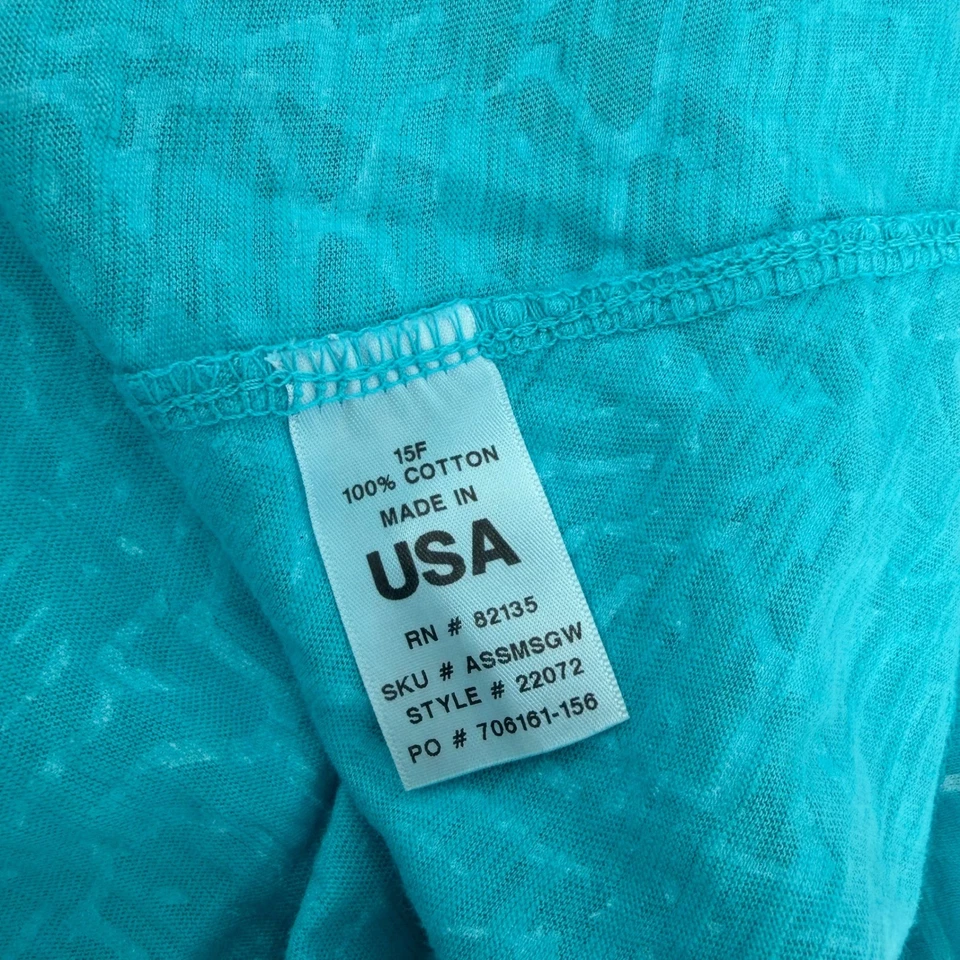 Fresh Produce Turquoise Patterned Scoop Neck T Shirt Top Women's Size Large - Image 4 of 4