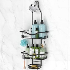 Adjustable Shower Caddy Hanging Rustproof Shower Organizer, Black
