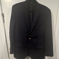 Lauren Ralph Lauren 40R Navy Wool Twill Blazer 2-Button Notch Single Vent