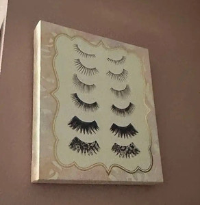 Eyelashes Fashion Print Wall Art, Light pink & Black Vertical Home Decor