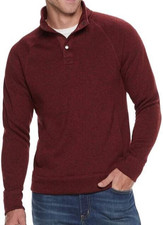 Sonoma Sweater Mens SZ LARGE SuperSoft Fleece 1/4 Snap Sweatshirt NEW W TAGS