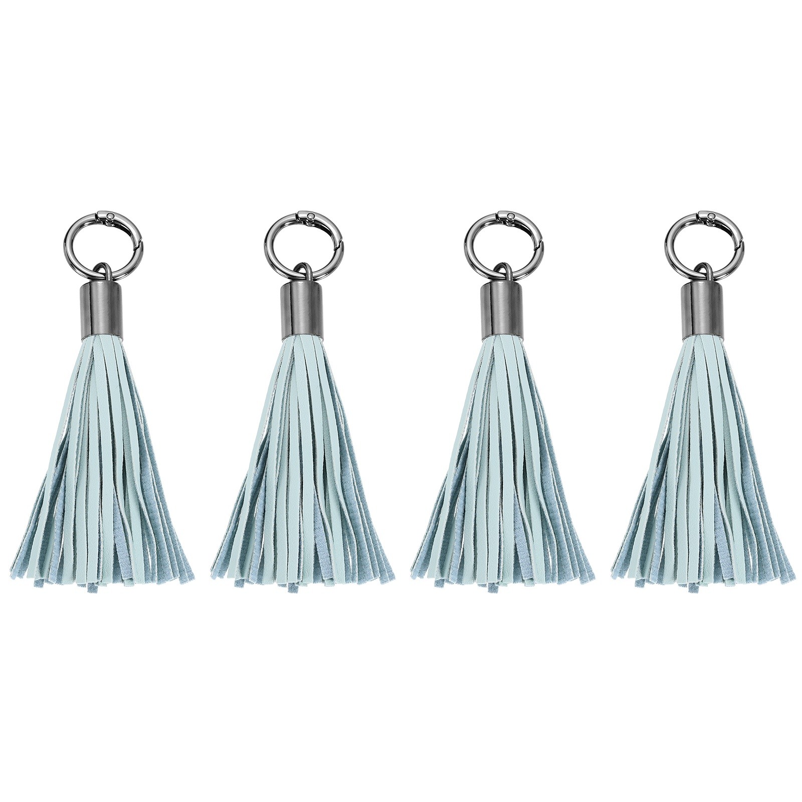 Elegant Mint Green Leather Keychain Tassels
