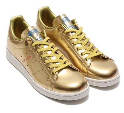 ADIDAS STAN SMITH LOW SNEAKERS CASUAL MEN SHOES SIZE 11 METALLIC GOLD/RED NEW