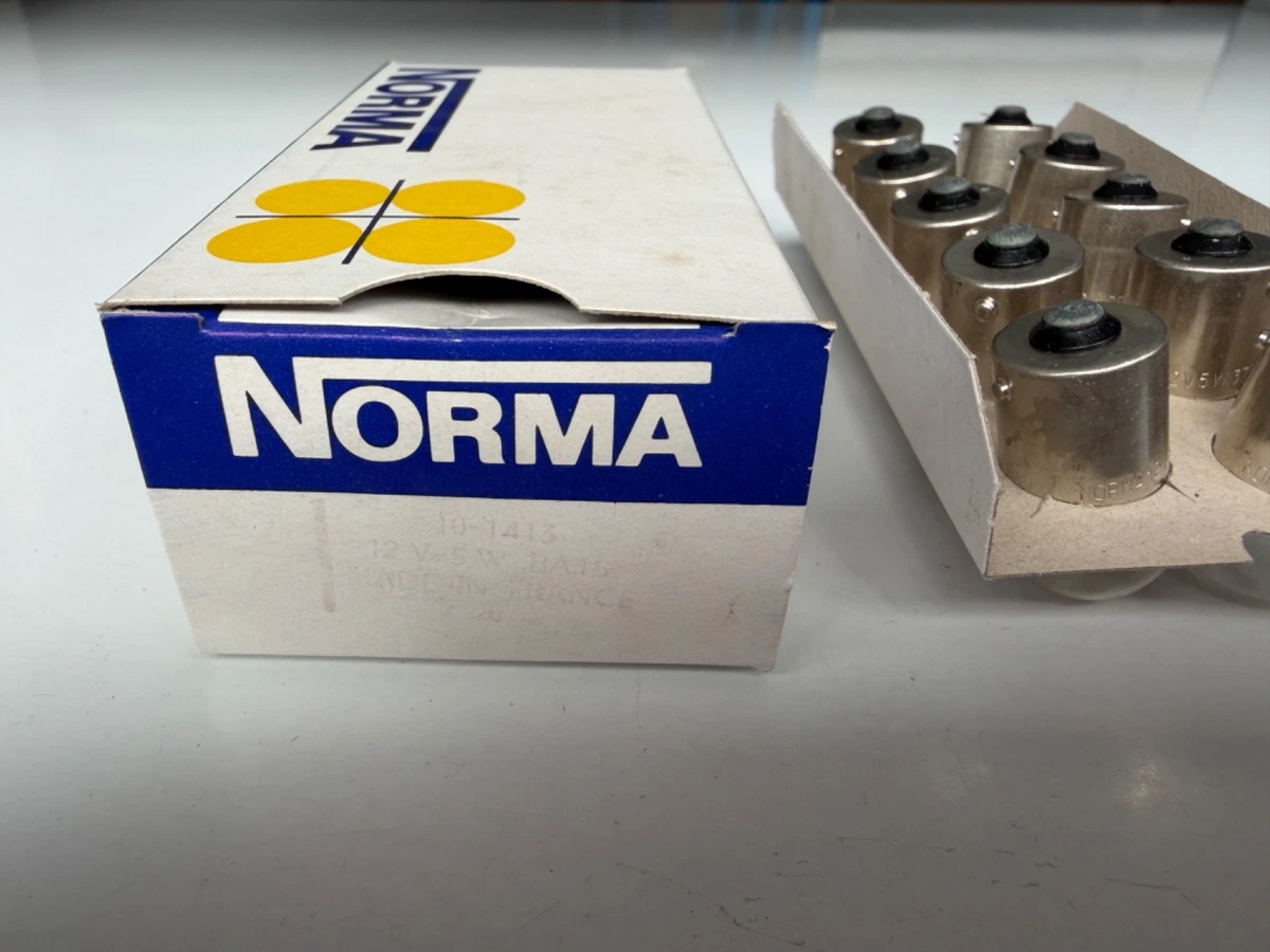 Juego de 10 bombillas nuevas Norma 10 - 1413 12V 5W BA 15s