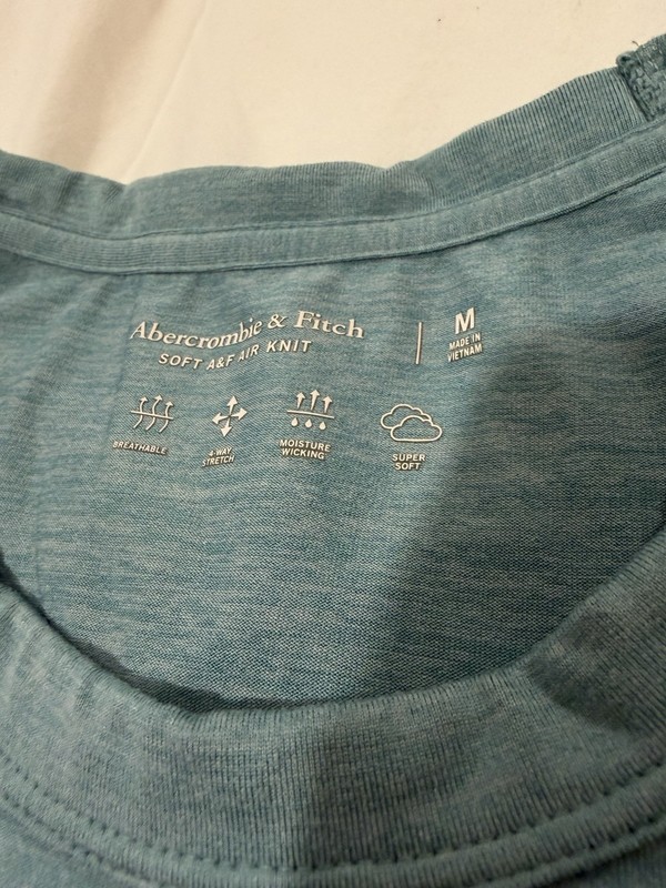 Abercrombie & Fitch Soft Air Knit Tee Shirt Men's Size M Blue Worn Once