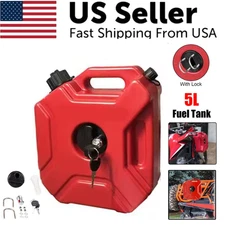 5L Motorcycle Gas Can Red Oil Petrol Fuel Tank Container For ATV UTV Gokart Car