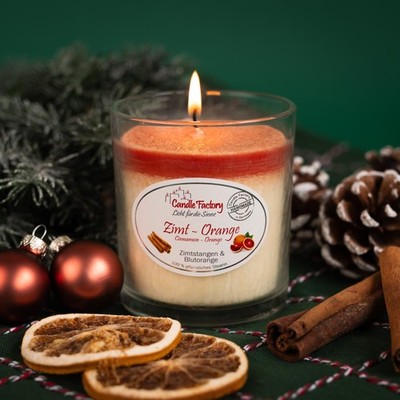 4 x Zimt-Orange Weihnachtskerze, Duftkerze von Candle Factory, Party Light