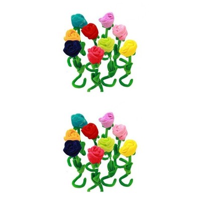  2 PCS Rosen Kunstblumen Blumengartenspielzeug Künstlicher Blumenstrauß