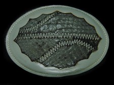 TC01122 VINTAGE 1970s  ORNAMENTAL  NOCONA LEATHER WESTERN  COWBOY BELT BUCKLE