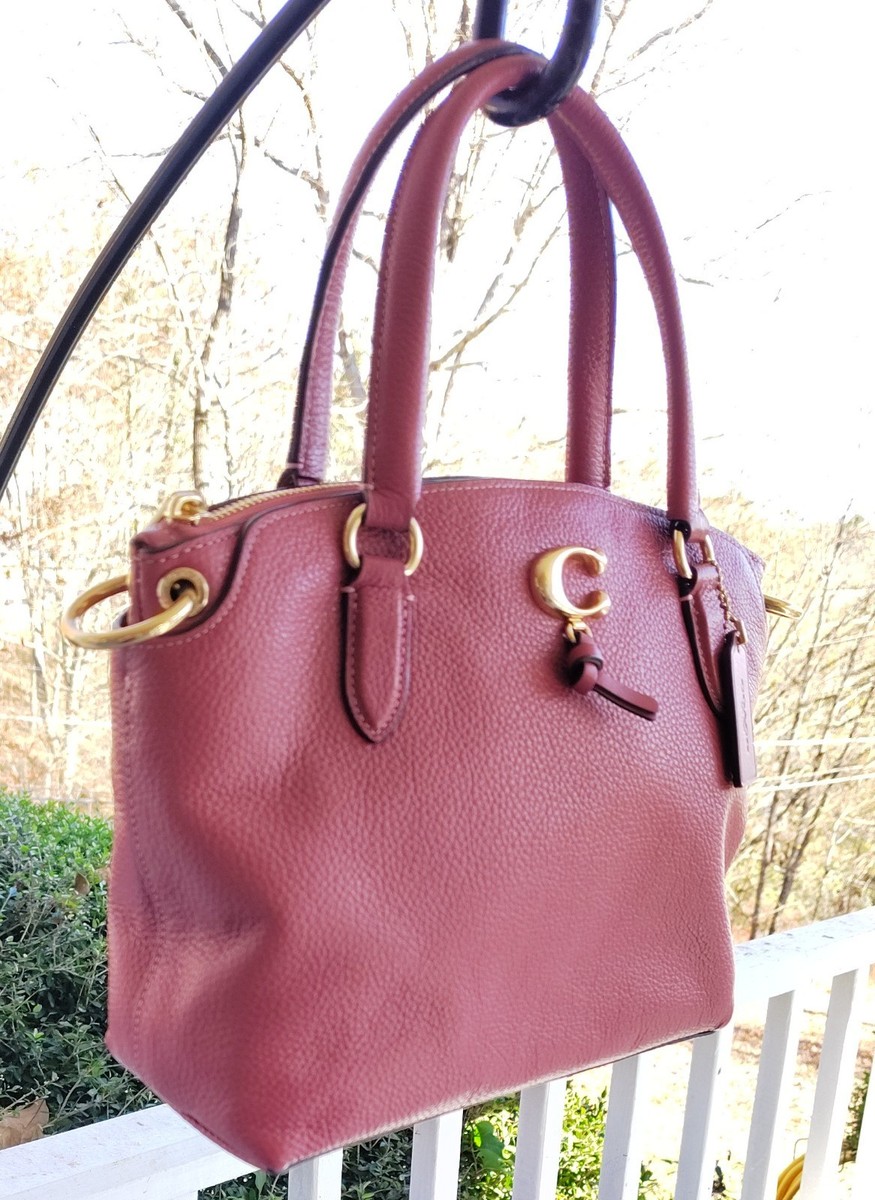 Coach 1317 MEDIUM Remi Peony Pink Leather Satchel/Crossbody Bag | eBay