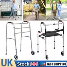 Foldable Walker Frame Mobility Walking Aid with Wheels for Elderly Disable UK