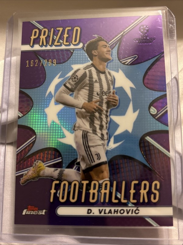 2022-23 Topps Finest Dusan Vlahovic 2 Card Lot Both Numbered