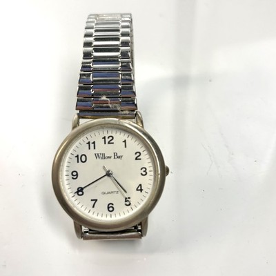 Vtg Willow Bay Wristwatch Quartz Silver Tone Needs Battery Untested 